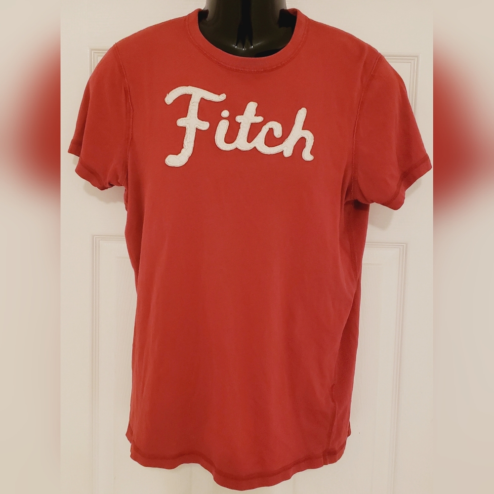 Abercrombie & Fitch Muscle Red White Shirt Short Sleeve Men Size Large